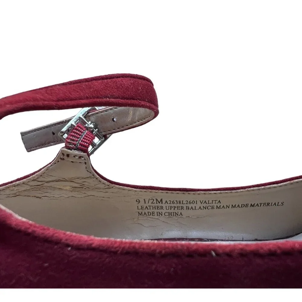 Franco Sarto Women’s Size 9.5 M Heels Maroon & Red Suede Snake Skin Peep  Toe